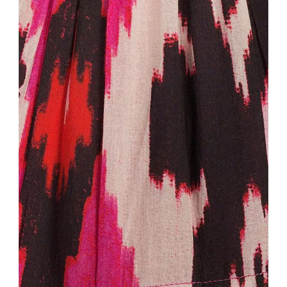 Ro's Garden Denise Halter Tie Gathered Tiered Maxi Dress | Sz XL Pink Black Ikat - Picture 5 of 16